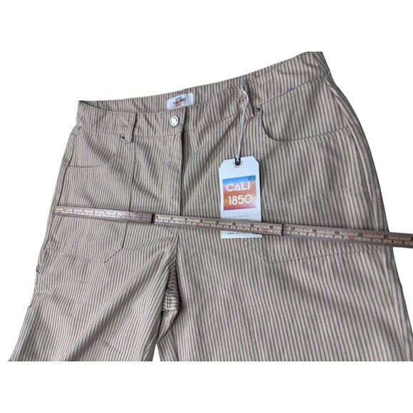Cali 1850 Womens Striped Wide-Leg Pants Size 13 Polyester & Cotton - Picture 8 of 11